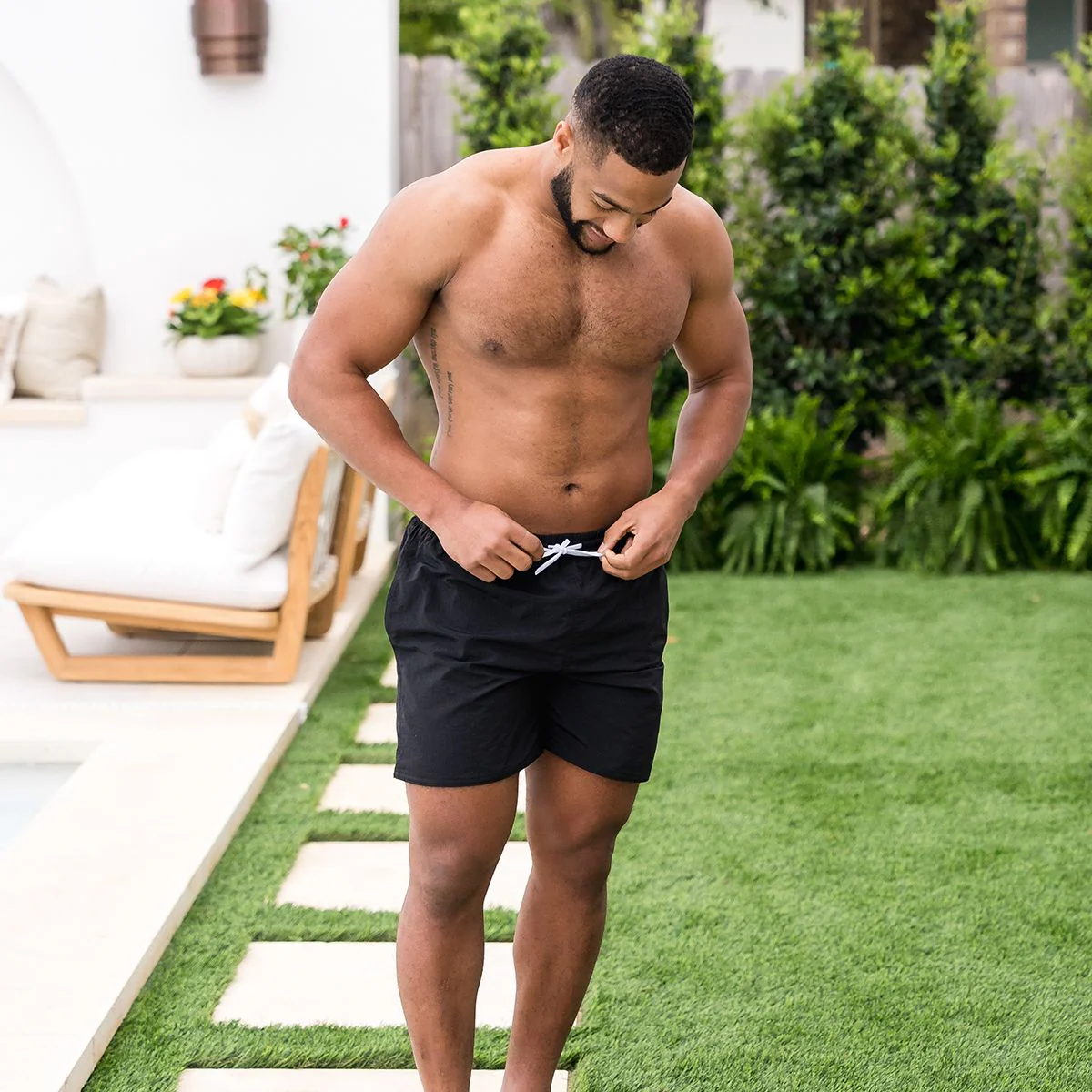 Mens Swim Shorts Black - Image 4