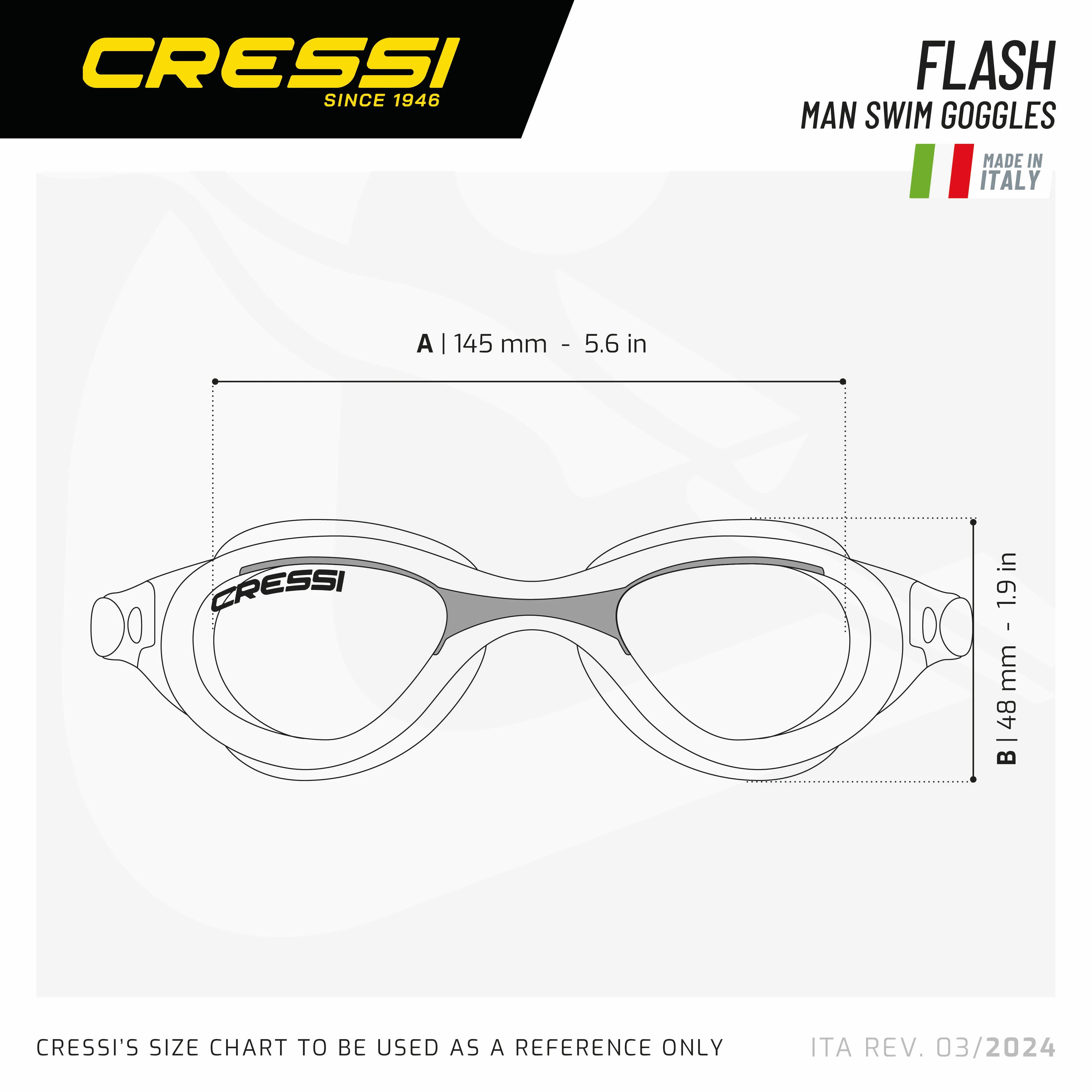 Cressi Swim Goggles Flash Goggles Clear/Frame Clear Blue - Image 3