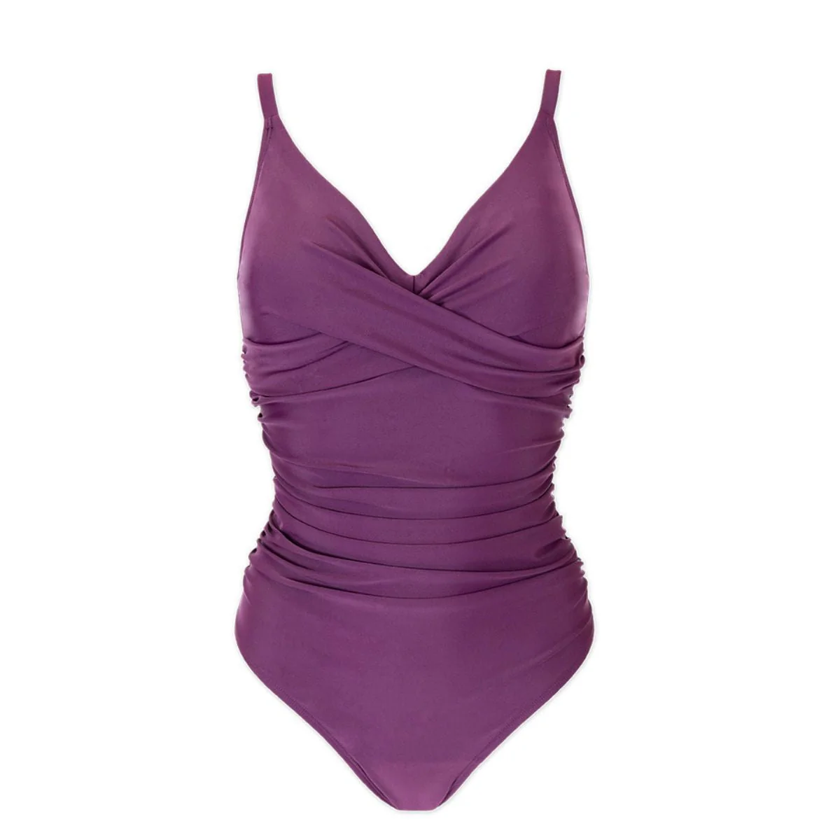 Ladies Swimming Costume Tummy Control Plum